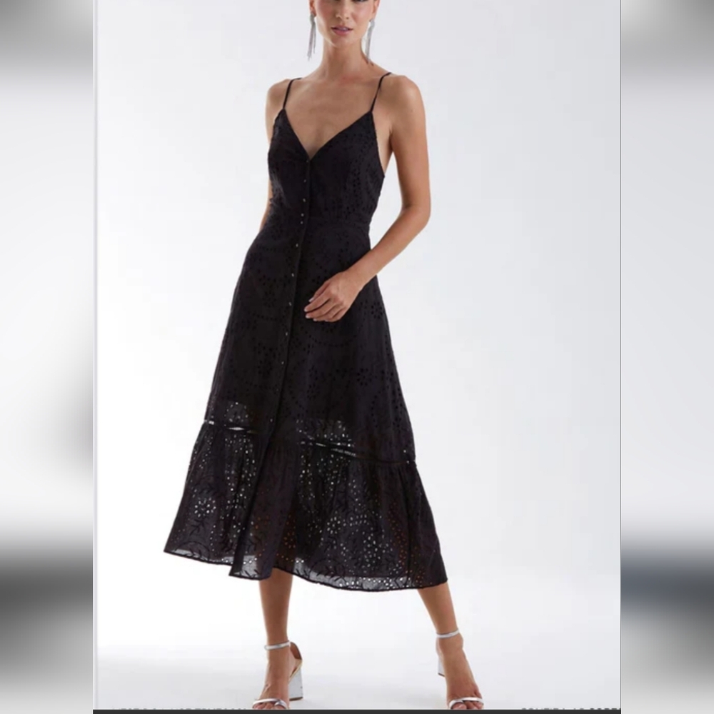 Etophe Studios brand women’s Black Eyelet Midi Dress Size M great condition